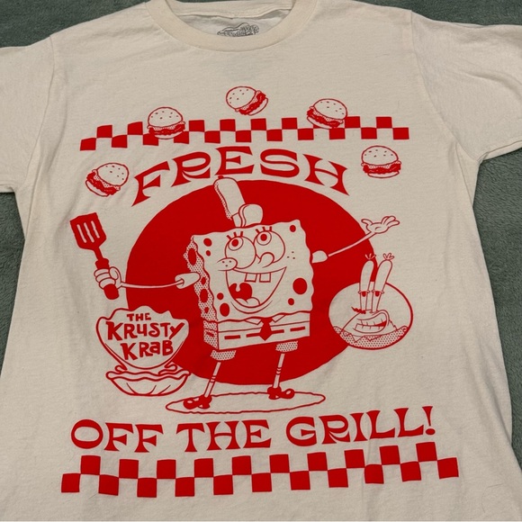 SpongeBob SquarePants Krusty Krab Fresh Off The Grill T-Shirt Size S Nickelodeon - Picture 2 of 6
